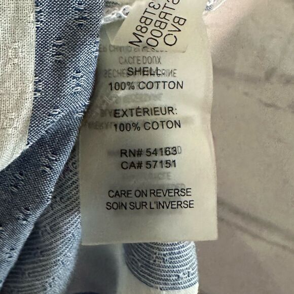 Ivanka Trump Blue and White Striped Off-Shoulder Top, Large - Picture 5 of 6